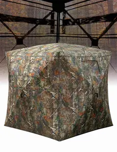 2-3 Person Pop Up Hunting Blind – 58"x58"x66"H, 270° See-Through Windows, Silent Magnetic Door, Lightweight
