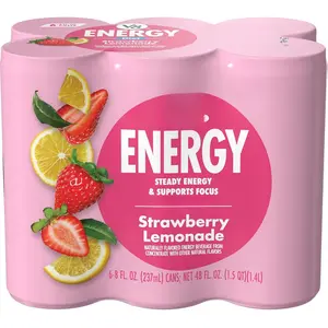 V8 Energy Diet Strawberry Lemonade Juice Energy Drink, 8 fl oz Can (6 Pack)