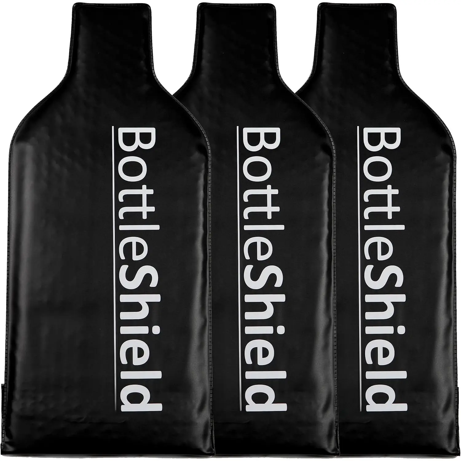 3-Pack Synthetic Bottle Protector Wrap - Double Layer Bubble Cushioning, Soft Cover, Triple Seal, Leak-Proof Travel Storage Sleeve for Carry-On, Check-In Luggage Office/Gift Accessory