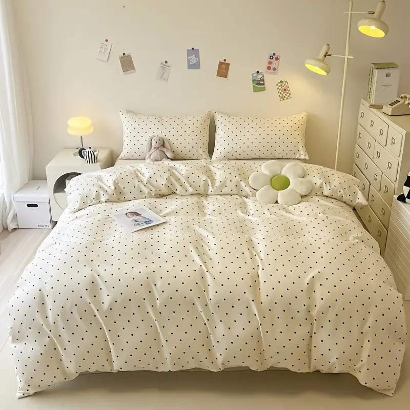 3-piece spot-printed bedspread set (1 bedspread + 2 pillowcases, without core), soft and comfortable bedding, suitable for bedroom, dormitory, guest room and home decoration, Comfy Bedding Sets