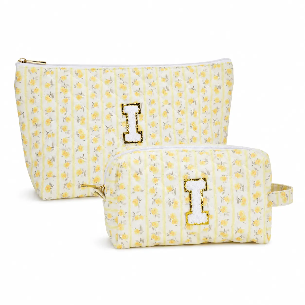 DAKIMOE Makeup Bag Cosmetic Bags Organizer Personalized Initial Travel Essentials Toiletry Bag