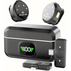 Lavalier Wireless Microphone for iPhone/Camera/PC/Laptop,/USB-C/Plug,Ultra-Low Latency,360 °     HD Recording,Intelligent Noise Reduction, Suitable for Video Recording and Streaming Audio Smartphone