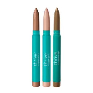 Thrive Causemetics - Hazel Eye Enhancing Bundle 3PCS Brilliant Eye Brightener Shimmer Sticks – Waterproof Eyeshadow & Eyeliner, Instant Eye Lift & Glow, Long-Lasting, Vegan Clean Makeup (Aurora, Tamala, Pili)