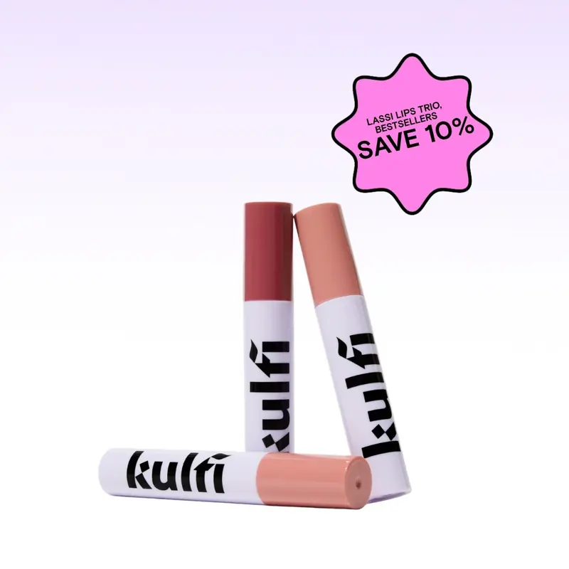 Kulfi Lassi Lip Stain Trios - Up to 8hr Wear, Transfer-proof, No Peeling or Wiping Off, Ultra-comfortable, Flake-free, Feather-free with Vitamin E