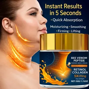 Collagen Bee Venom Firming Dual Chin & Neck Cream, Rich in Collagen, Retinol, Niacinamide, Hyaluronic Acid, Moisturizing, Smoothing, Smooths and Firms Skin