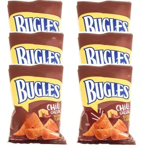 Bugles Chili Cheese Corn Snacks 3 oz Pack of 6 Individually Sealed Bags Natural Flavor Great for Home or On-the-Go Snacking