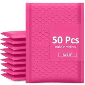 Bubble Mailers 6x10 Inch Black 50 Pack Poly Padded Envelopes Small Business Mailing Packages Opaque Self Seal Adhesive Waterproof Boutique Shipping Bags for Jewelry Makeup Supplies #0