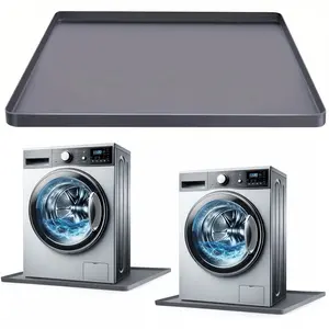 Washing Machine Drain Pan 27 x 27 Inch Waterproof Silicone Floor Protection Mat with Raised Edge Anti-Slip for Laundry Room & Multi-Use