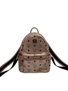 Pre-owned MCM Rose Gold Visetos Mini Backpack | With Authentic Dust Bag/EE05629201/9201