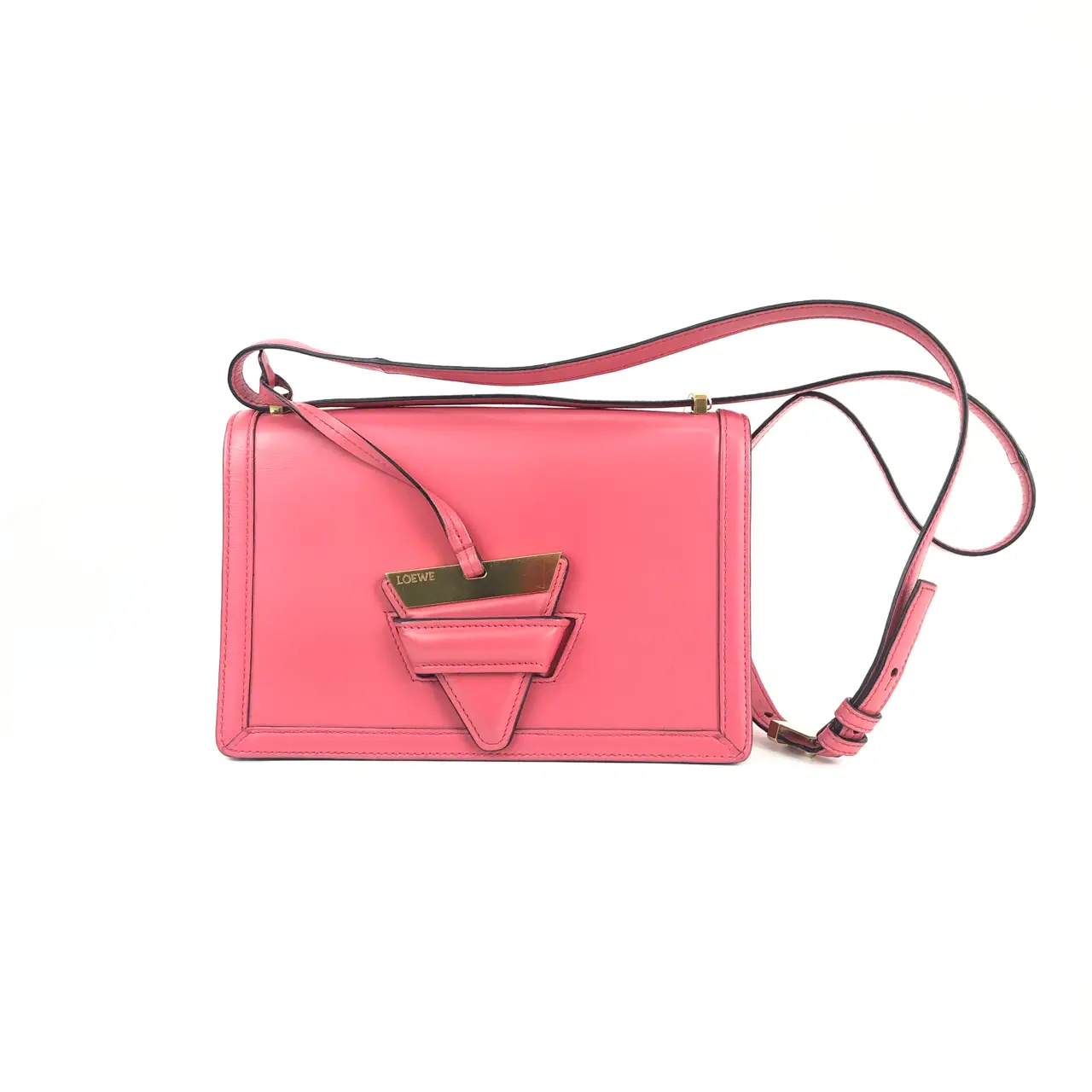 Pre-owned Loewe Pink Leather Crossbody Bag with Adjustable Strap and Gold Hardware