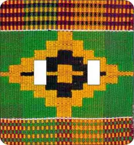 Kente Cloth Double Switch Plate (African American Double Switch Plate)
