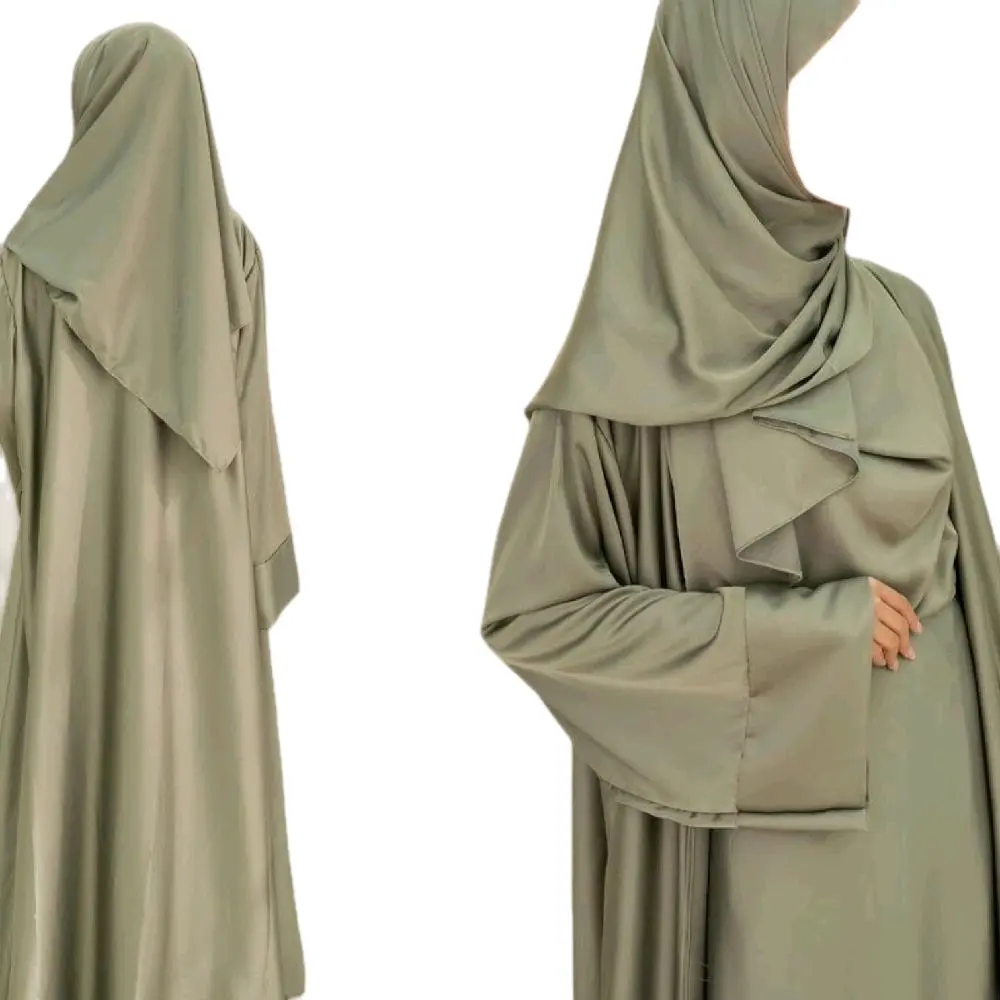 Luxury 3-Piece Sateen Abaya Set