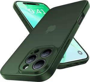 Shockproof for iPhone 16 Pro Case, [Full Camera Protection] [Military-Grade Drop Protection] Protective Anti-Yellow Slim Translucent Skin-Friendly for iPhone 16 Pro Phone Case, Forest Green