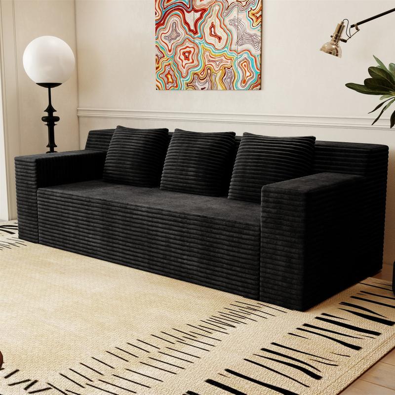 71" 3Setaser Sofa,Corduroy Fabric,Deep Seat Couches,Comfy Loveseat Sofa,No Assembly,1pcs for Living room, Bedroom,Conference room ,Apartment