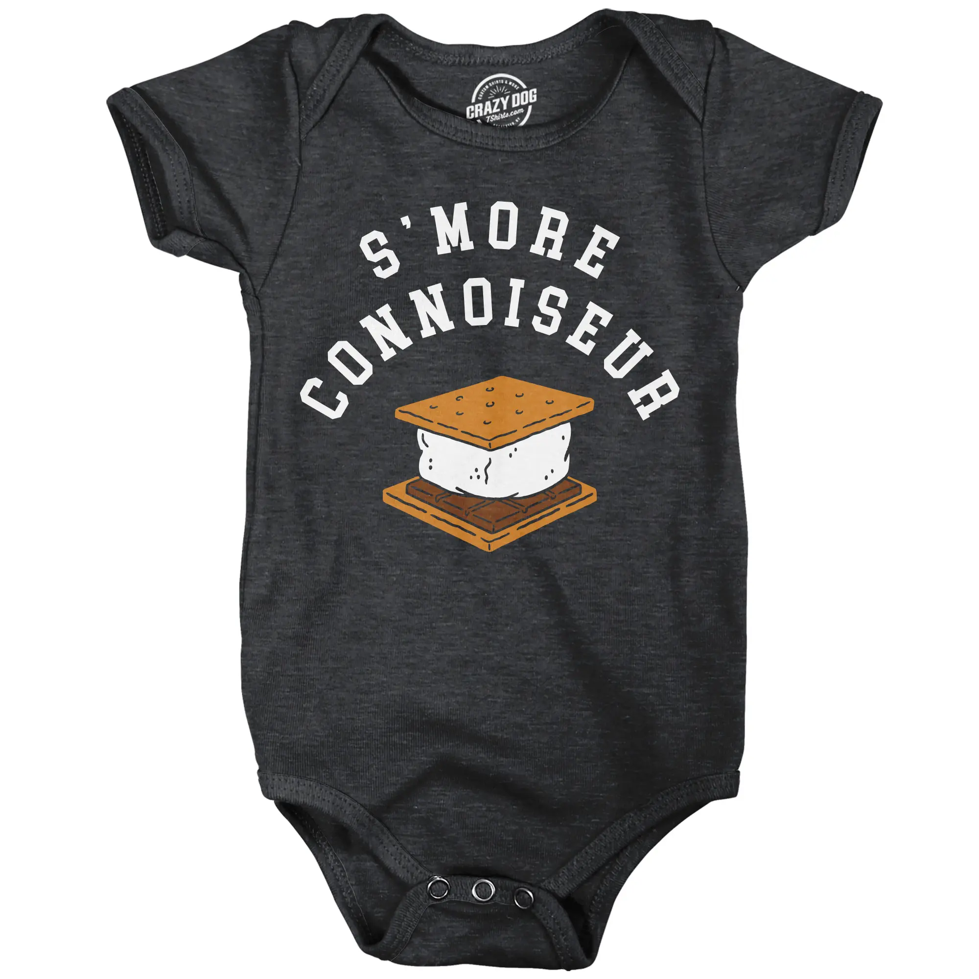 Smore Connoiseur Baby Bodysuit Funny Sarcastic Camping Jumper For Infants Funny Baby Onesies Food Clothes for Baby Funny Camping Onesie Novelty Onesie Black -