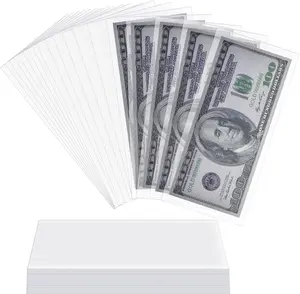 100Packs Dollar Bill Sleeves, Money Paper Currency Holder, Coin Collection Supplies Cash Envelope Protectors for Regular Bills, Stamp, Banknotes Display Storage Organizer Case