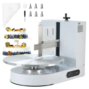 VEVOR Cake Decorating Machine, Cake Cream Spreading Coating Smearing Machine, Low Noise Cake Frosting Machine, Turntable with Adjustable Scraper, for 4" to 16" Cake, 25-320RPM Rotating Speed, WhiteSummervibes