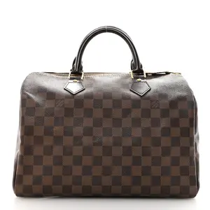 Pre-owned Louis Vuitton Coated Canvas Travel Bags Damier Ebene Speedy 30