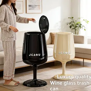 New Arrival, New Double Barrel Design Multi-scenario Applicable to Garbage Storage Containers, Wine Glass Shape Trash Can, Avoid Bending Heightened Living Room Home Trash Can, Good-looking Large Capacity Can Store 5.28gal Wine Glass Trash Can
