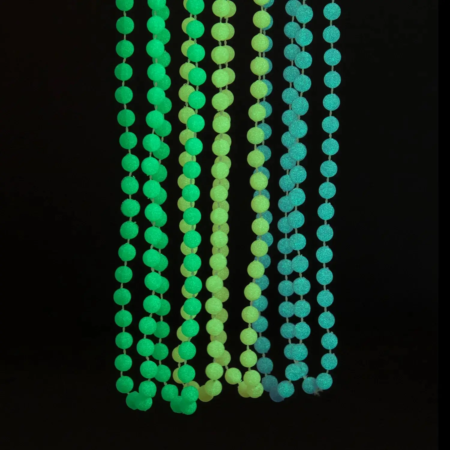 Bulk Glow-in-the-Dark Mardi Gras Bead Necklaces for Night-Time Celebrations - 48 Pc.