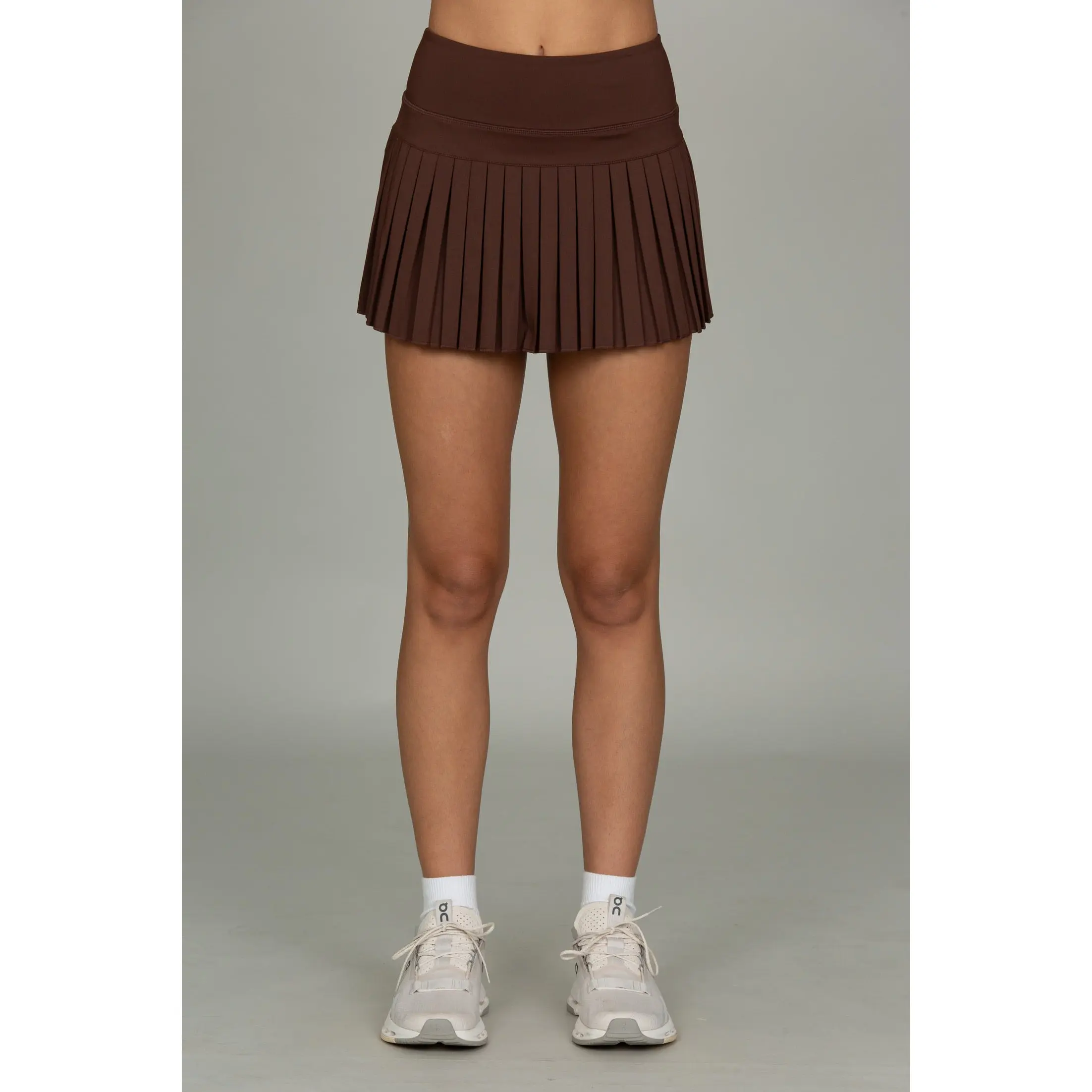 Dark Brown Pleated Tennis Skirt