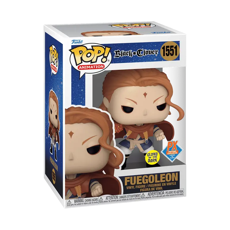 Funko Pop! Black Clover - Fuegoleon (Glow) #1555 Exclusive (Sticker may vary) Collectible Pop Vinyl Figure
