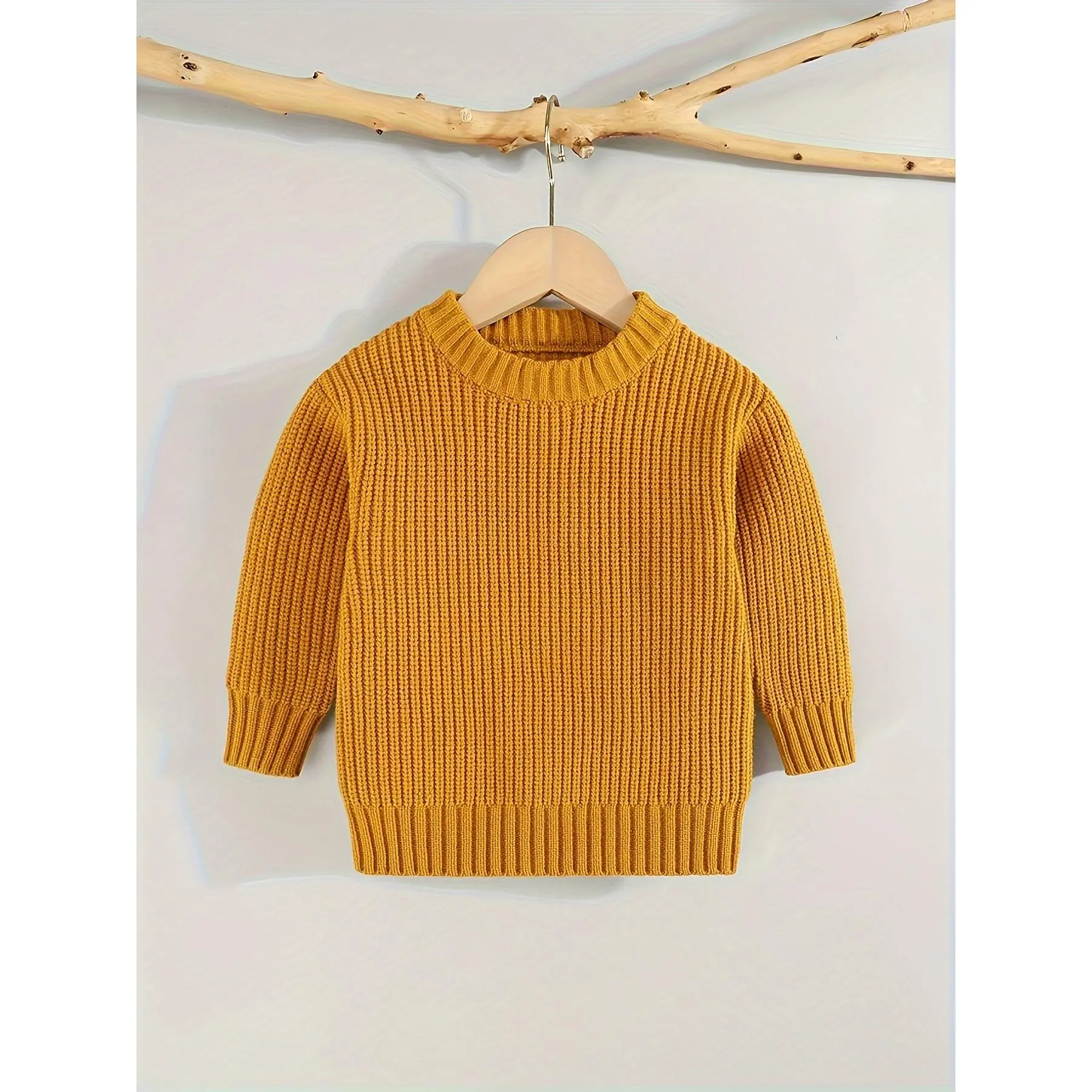 Boys' Cozy Rayon Crew Neck Long Sleeve Knitwear - Casual Clothes, Kids' Fashion Outerwear, Elastane, Regular Sleeve, Viscose Blend