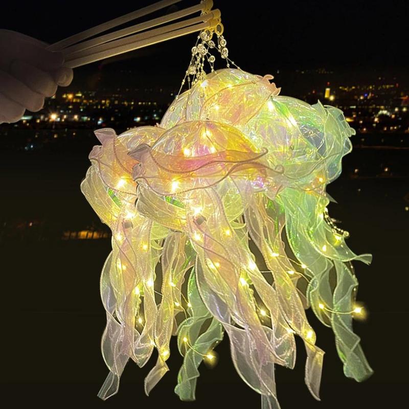 DIY Jellyfish Lantern Under The Sea Colorful Jellyfish Lamp Girl Bedroom Atmosphere Decoration Lamp Mermaid Theme Party Decor Christmas Gift Shop