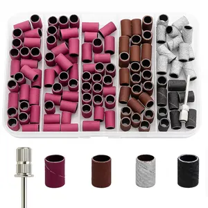 Drill Bits, 145 count  Drill Sanding Bands Set - 80# 120# 180# 240# Fine Grit File Sanding Bands for  Gel Nails, Manicure & Pedicure  Tech Tools
