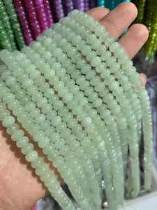 5x8mm Natural Stone Light Agate Beads, 72pcs Plain Design, Hole Punched for Easy Stringing, DIY Jewelry Making Supplies, DIY Beading Accessories