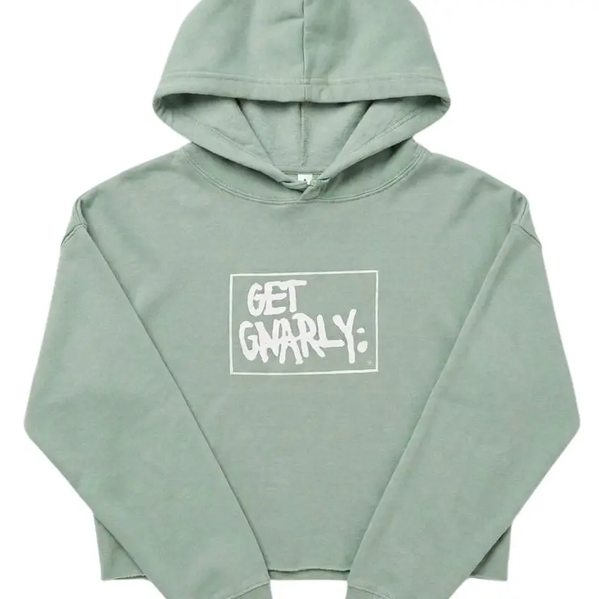 Box Logo Crop Hood Sage