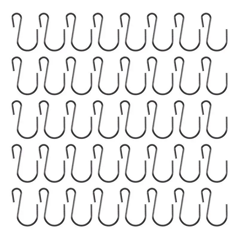120 Pieces 1-Inch Mini S-Shaped Hooks, S-Shaped Hooks, Small S-Shaped Hooks, Metal Mini Decorative Hooks, for Crafts (Black)