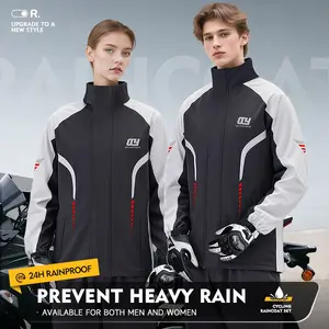 Unisex Raincoat Set, Waterproof Rainproof Windproof Warm, Ideal for Camping Hiking Travel Outdoor Activities, Easy On/off Daily Wear