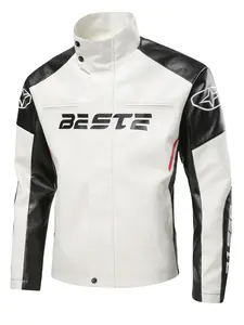 Men's Motorcycle Jacket Casual Fashion Design, Comfortable Outdoor Sports Coat for Autumn Winter Daily Wear, Stylish Streetwear