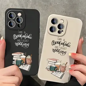 Phone case: Bookaholic Motivational Quotes Decorations Aesthetic Phone Case for IPhone16 11 15 14 13 12 Pro Max XR Plus Case Black and White Phone Cases Teen Girl Gifts Trendy Stuff