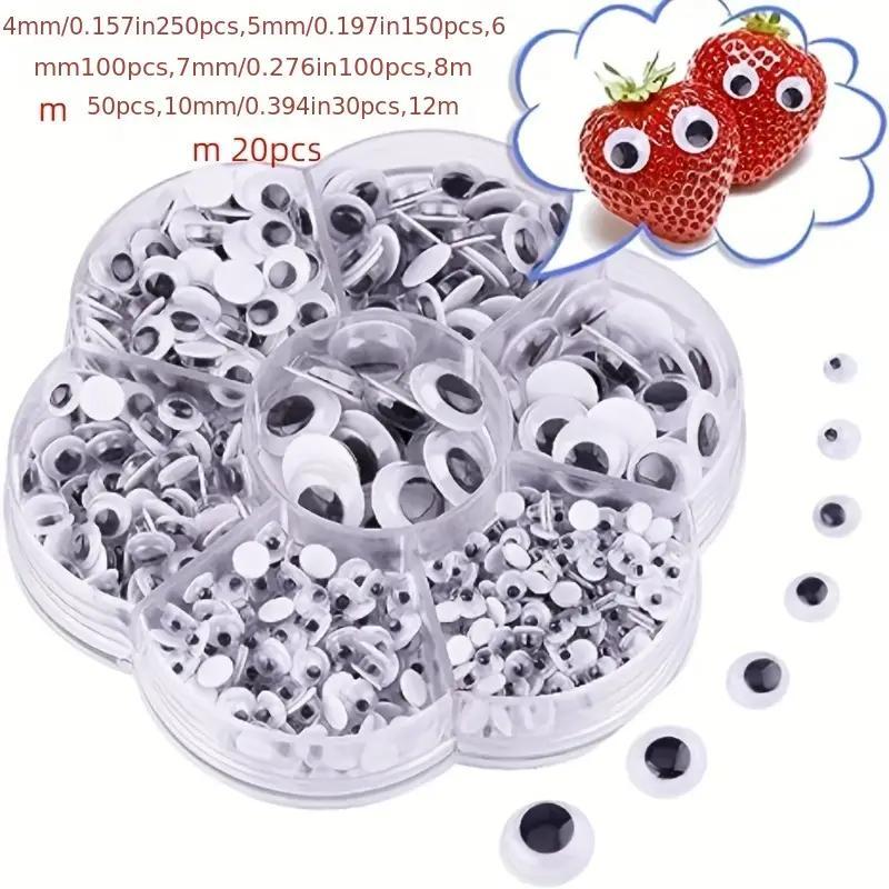 Mixed Size Sticky Eye (700pcs/box), Self Adhesive Wiggle Googly Eyes, DIY Scrapbooking Craft for Card Making Decoration