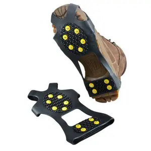 Trek Shield 10 Tooth TPR Ice Grips Portable Anti Slip Covers for Hiking and Skiing