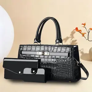 Perfect Gift for Girlfriends Three-Piece Set Mother and Daughter Bags Elegant Crocodile Pattern Women’s Handbag Simple Versatile Shoulder Bag Large Capacity Crossbody Bag