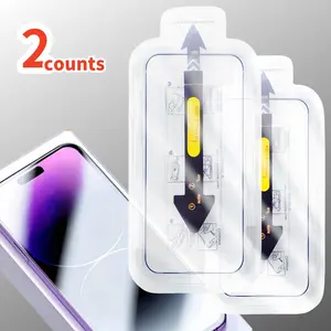 2-Piece Dust-Free Instant Adhesive Glass Film, Easy One-Click Installation Screen Protector, Protective Full Coverage Anti-Oil Scratch Resistant for iPhone 11/12/13/14/15/16promax/16/17/17Promax