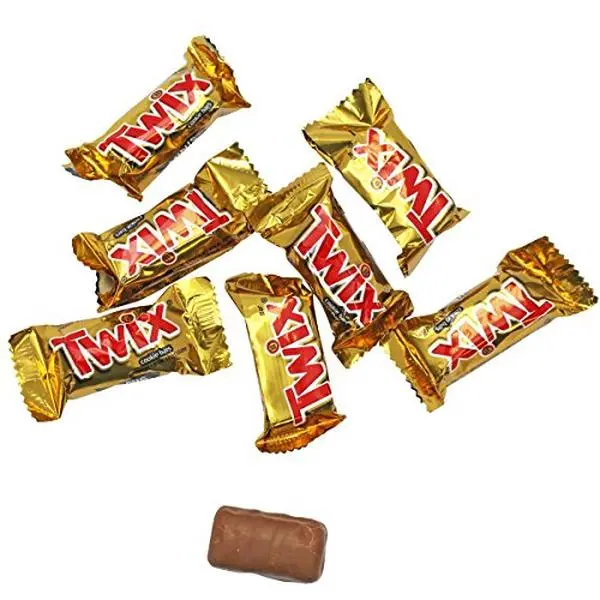 Nuts To You Mini Twix Choco Bars - Milk Chocolate Snack with Caramel-Topdip, Rich Choc Coating, Kosher Treat, Pocket-Size Fun, Mini Candy Hit Indulgent Dessert
