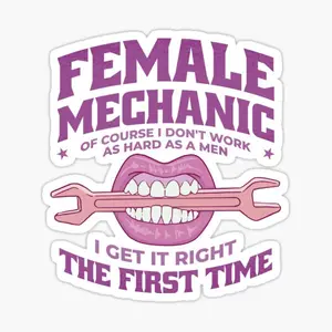 Female Mechanic Sticker