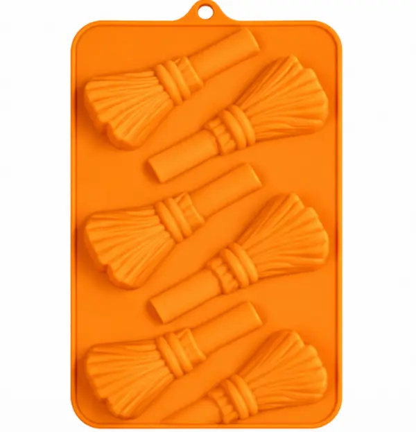 Halloween Witch Broom Silicone Chocolate Mold 6 Cavity