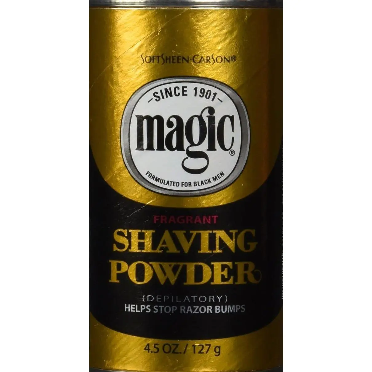 SoftSheen-Carson Magic Razorless Shaving for Men, Magic Shaving Powder with Fragrance, Coarse Textured Beards, Formulated for Black Men, Depilatory, Helps Stop Razor Bumps, Since 1901, 4.5 oz