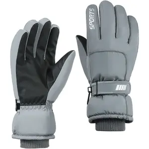 Men's Ski Gloves Windproof Waterproof Non-Slip Touchscreen Fleece Lined Thick Outdoor Winter Hiking Cycling Warm Gloves