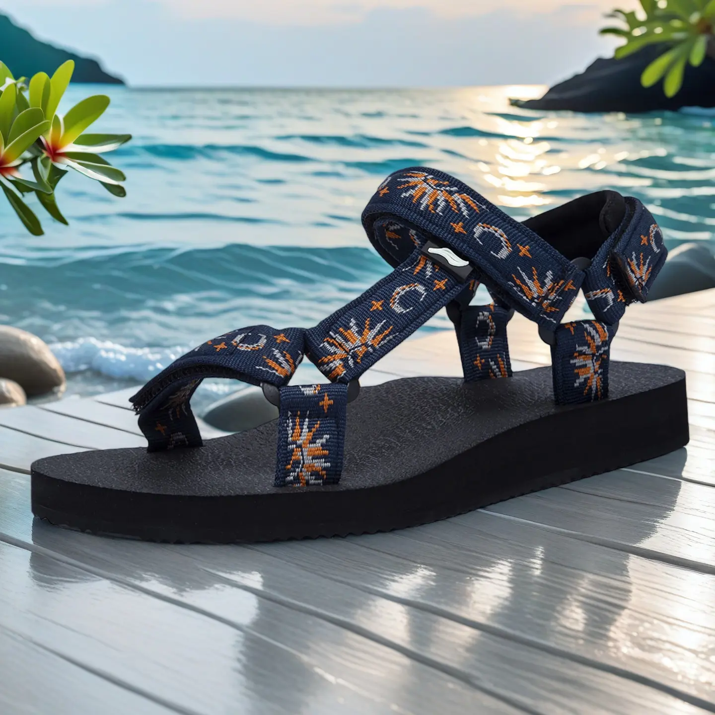 Women's Sport Sandals - All-Day Comfort, Quick-Dry, Arch Support, Water Sandals for Walking, Hiking, Casual Wear (Sunflower Design), Women's Sandals