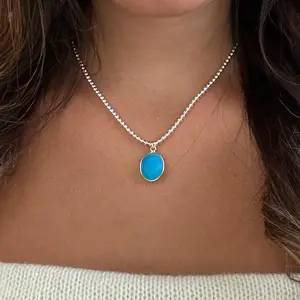 Protect Your Power Turquoise Pendant Necklace in Real 14k Gold Faceted Ocean Blue Stone for Strength and Serenity 15-17 Inches