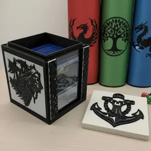 MTG EDH Deck Box | Pirate Theme Deck Box  Commander Showcase Display Slot with Toploader | Magnetic Top Fantasy Gaming Cards Organizer