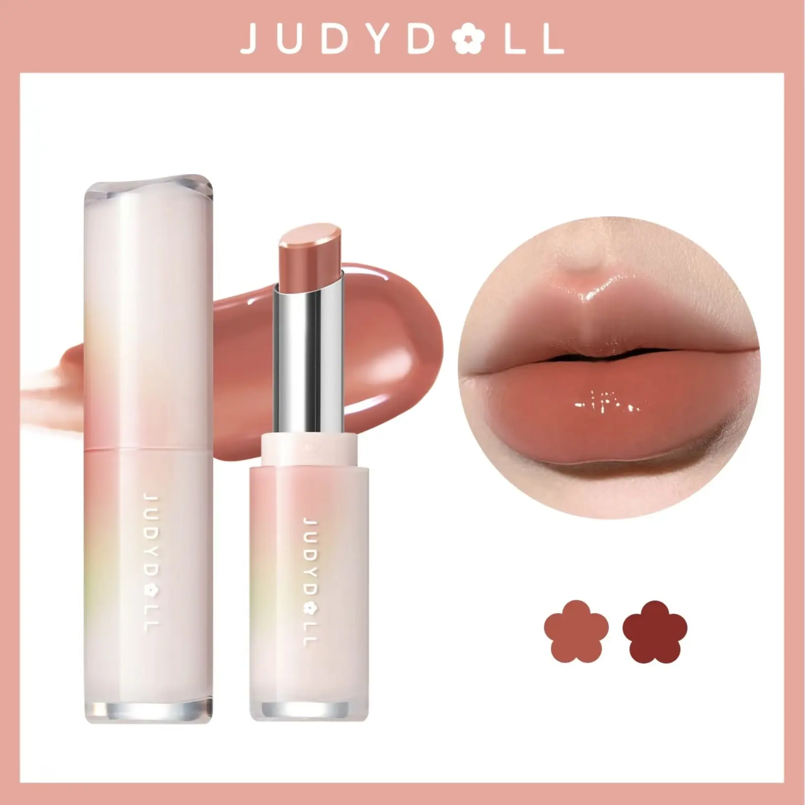 Judydoll Watery Glow Lipstick, Conditioning Lip Plumper with a Glossy Finish, Waterproof and Non-Stick Lip Care for Halloween Makeup, Birthday, Glow Up