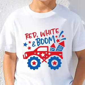 Red White & Boom Monster Truck Graphic Youth & Adult T-Shirt, Patriotic 4th of July Independence Day Fireworks USA Party Outfit, Patriotic Monster Truck Shirt, Patriotic Baseball Tee, Patriotic Shirt, Youth Clothing, Holiday Shirt, Unisex Streetwear