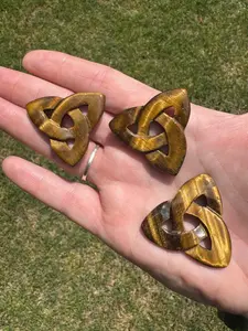 Triquetra pocket stones made of natural Tiger’s Eye